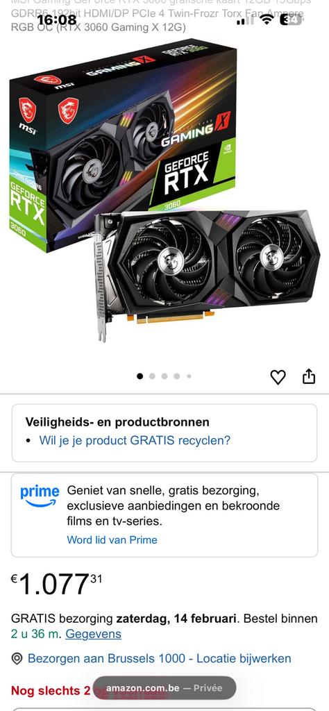 RTX 3060 gaming X   12G, Computers en Software, Videokaarten, Zo goed als nieuw, Ophalen of Verzenden