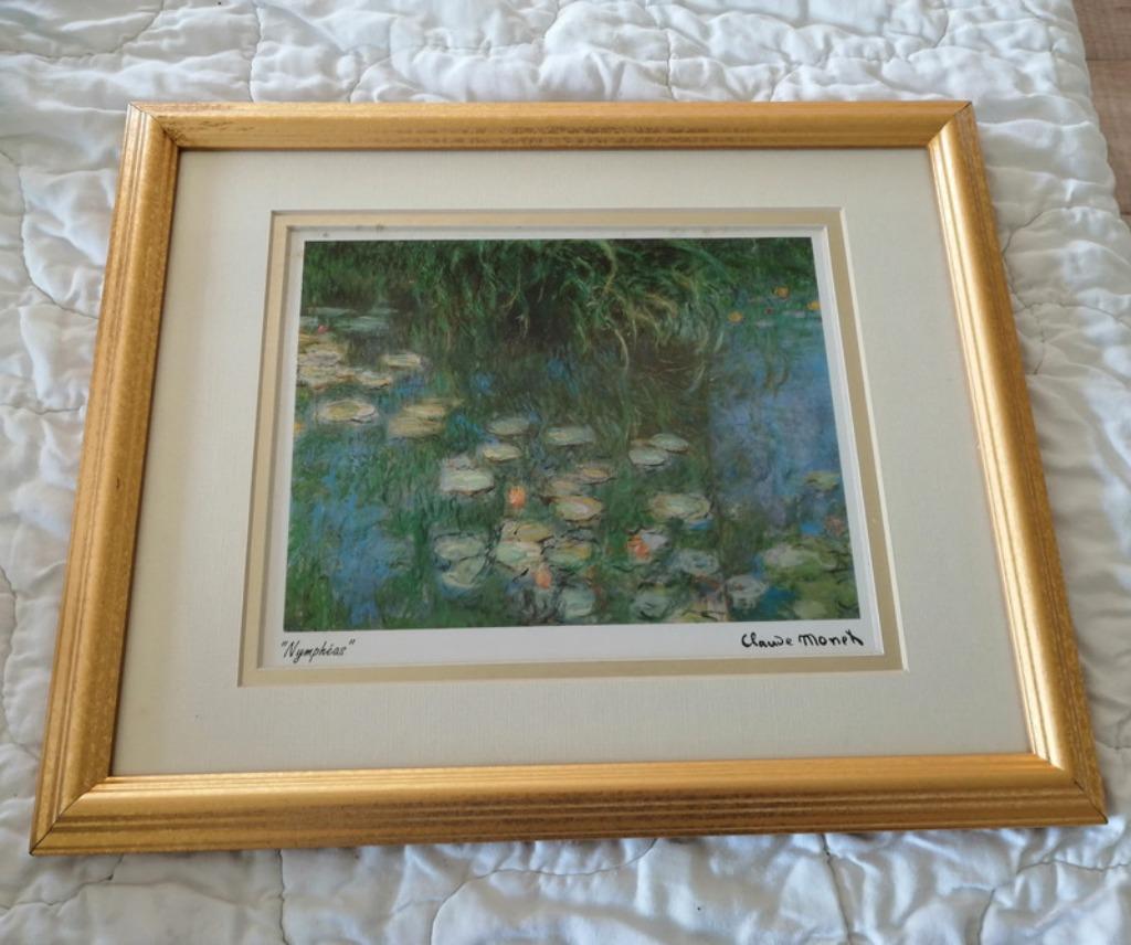 Reproductie uit de serie mymphéas waterlelie Claude Monet, Antiek en Kunst, Ophalen of Verzenden