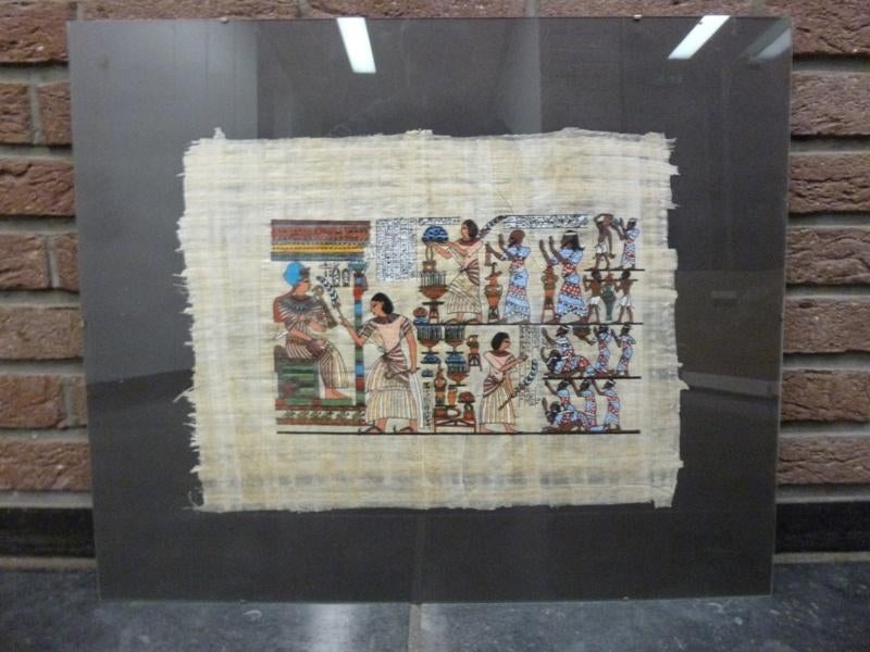Ingelijst papyrus ' Offer aan de farao ' (50 x 60) NIEUW !, Huis en Inrichting, Woonaccessoires | Schilderijen, Tekeningen en Foto's