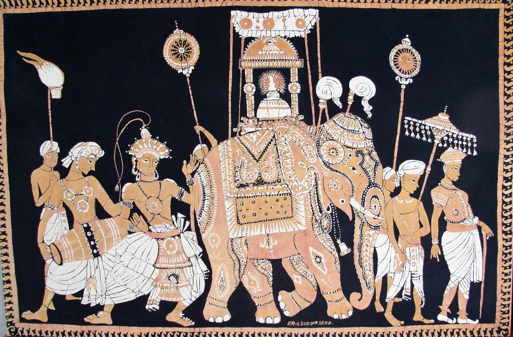 BATIK - 120x80cm, signed by Eric Suriyasena, Antiek en Kunst, Kunst | Litho's en Zeefdrukken, Ophalen of Verzenden