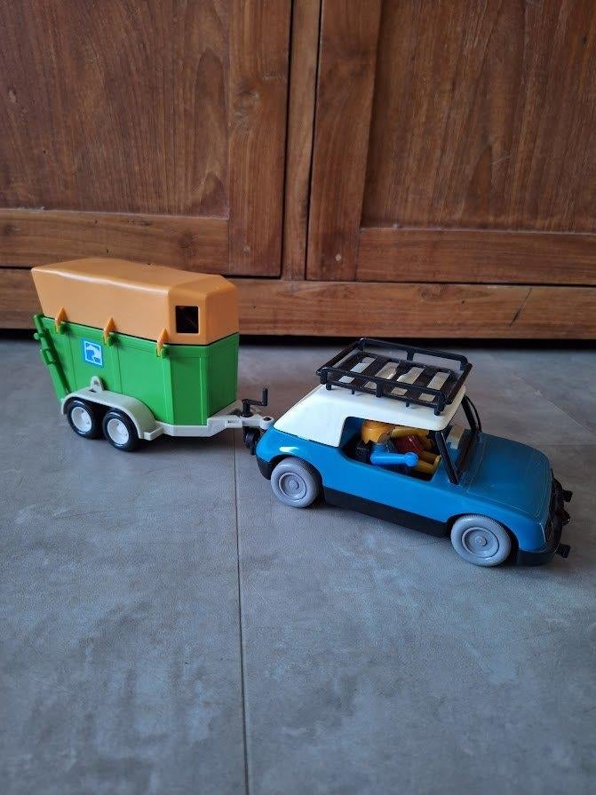 playmobil auto en paardenkar, Ophalen, Gebruikt, Complete set