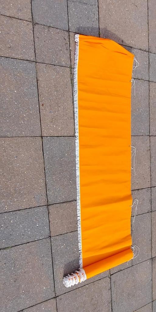 Oranje vintage zonnescherm, zonneluifel, Tuin en Terras, Ophalen