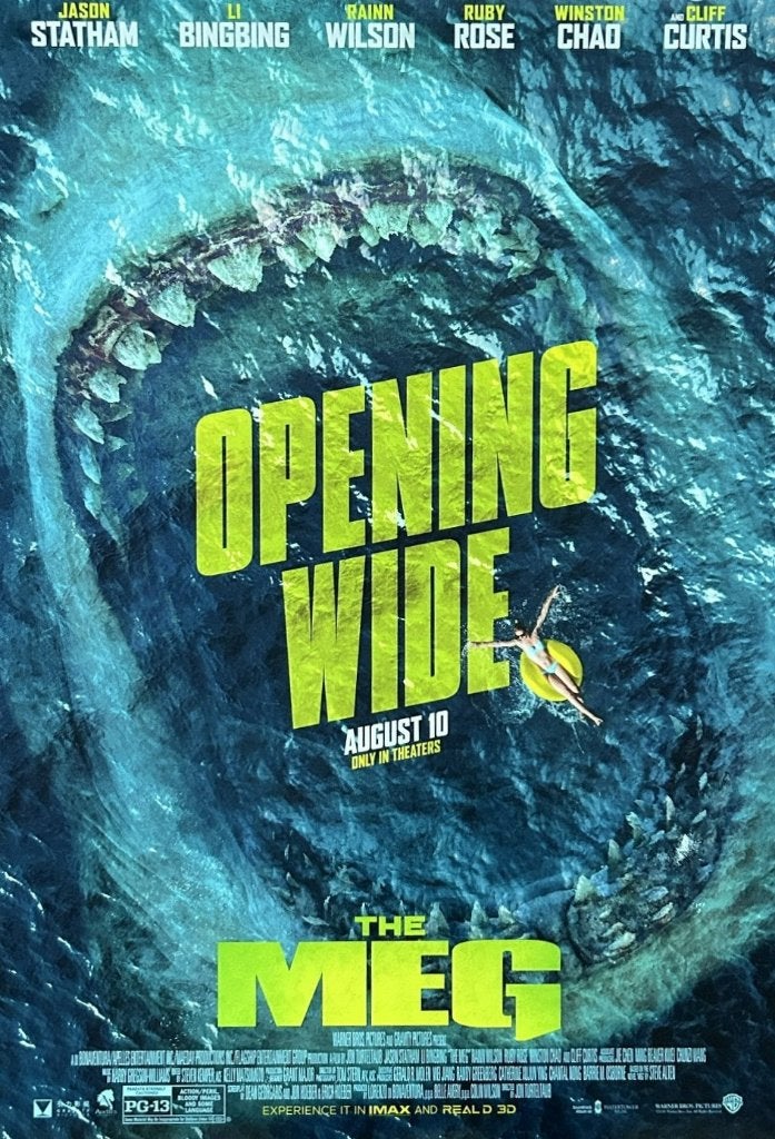 Originele filmposter The Meg (2018), Verzamelen, Ophalen of Verzenden, Zo goed als nieuw, Film en Tv