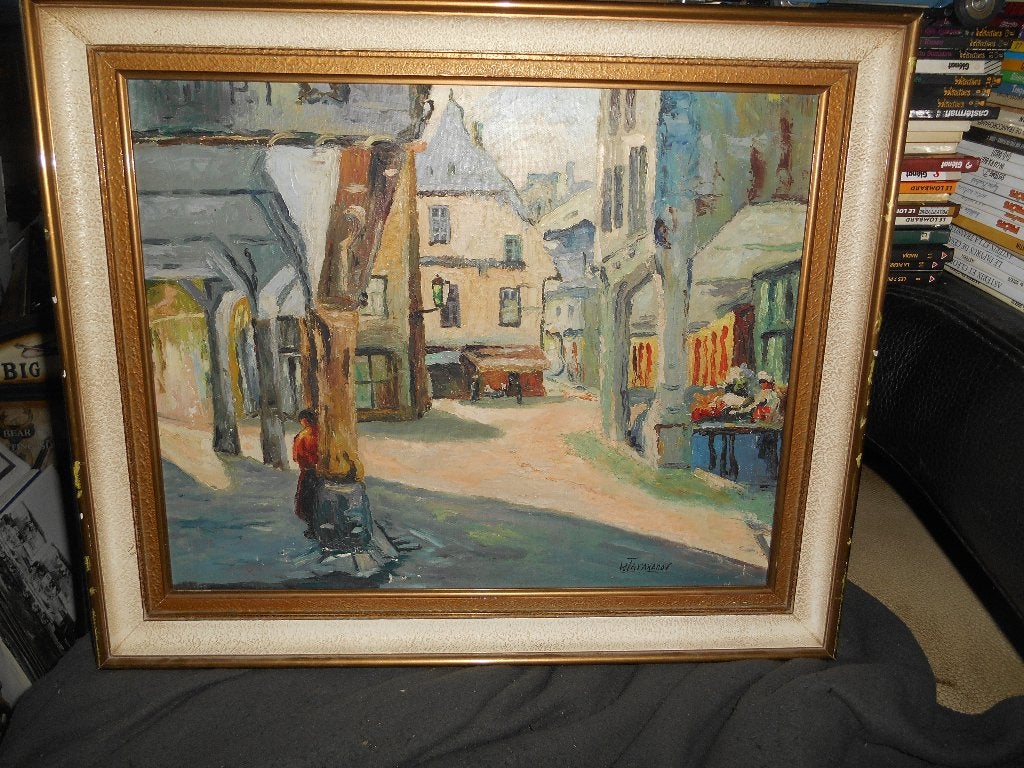 Huile s/ toile de R Tarakanov 59*49cm avec cadre (restauré ), Enlèvement ou Envoi, Toile