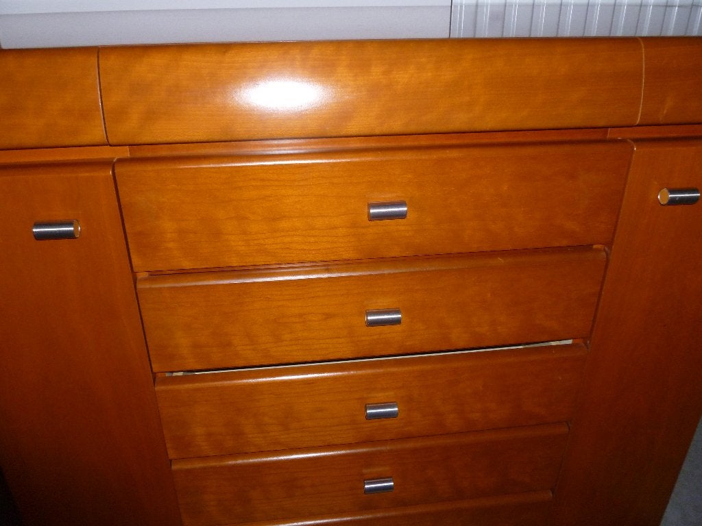 Mooie commode met 6 laden en 2 deuren, Ophalen, Gebruikt, 100 tot 150 cm, 150 tot 200 cm