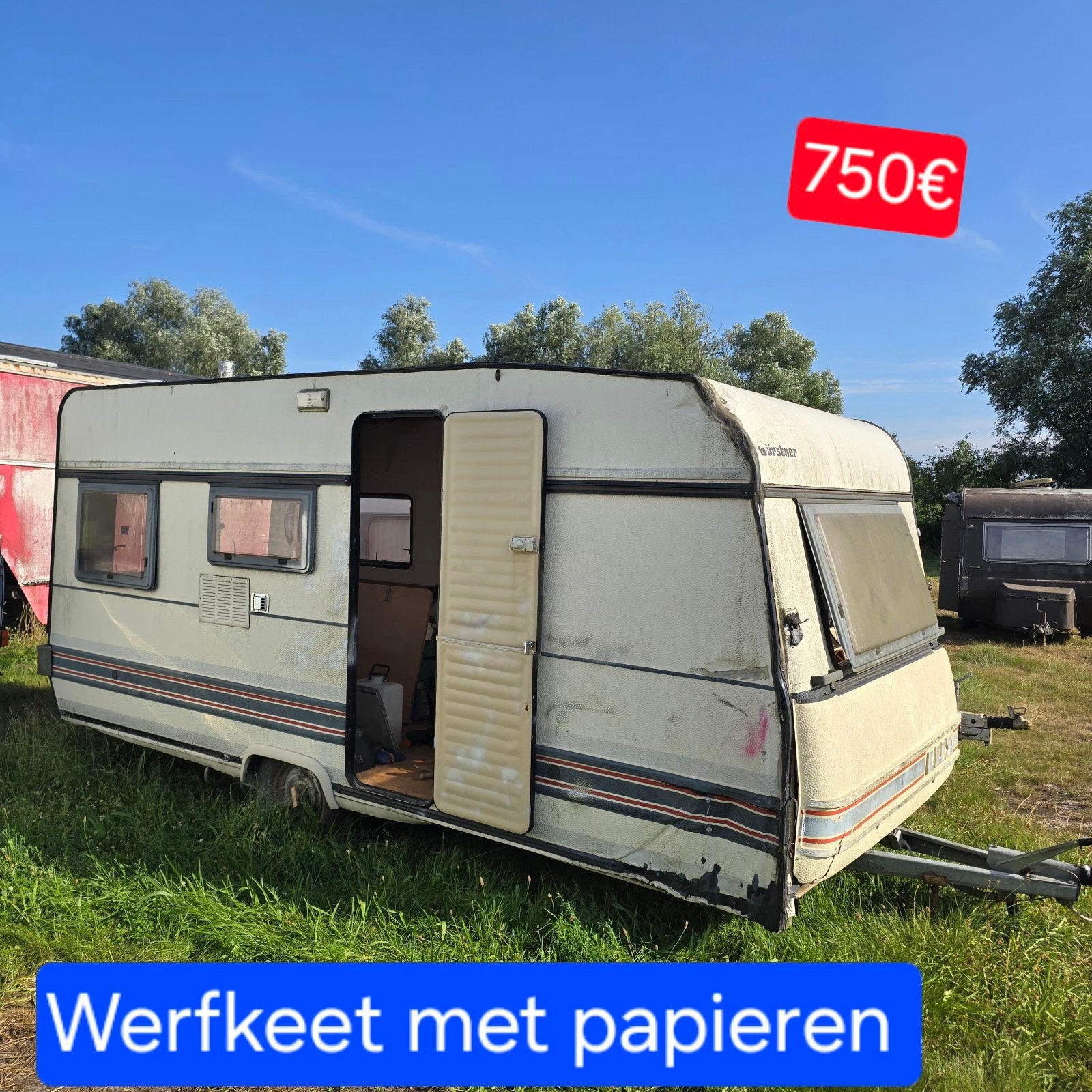 Caravan papieren werfkeet mancave clubhuis paardeweide bouw, Ophalen