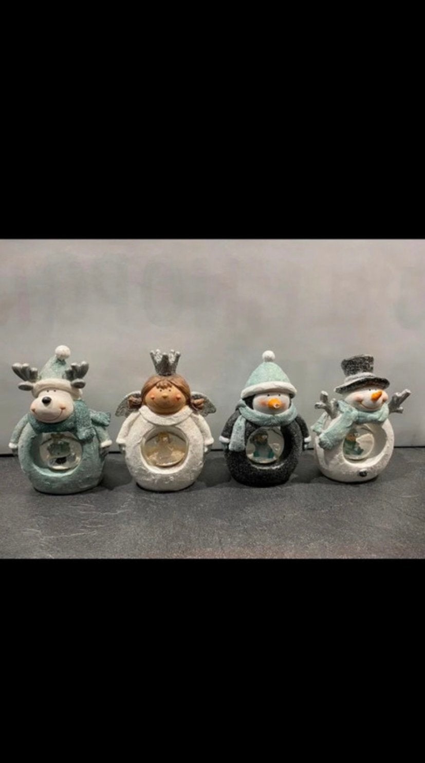 Lot de 4 jolies figurines boules à neige, Enlèvement ou Envoi, Utilisé