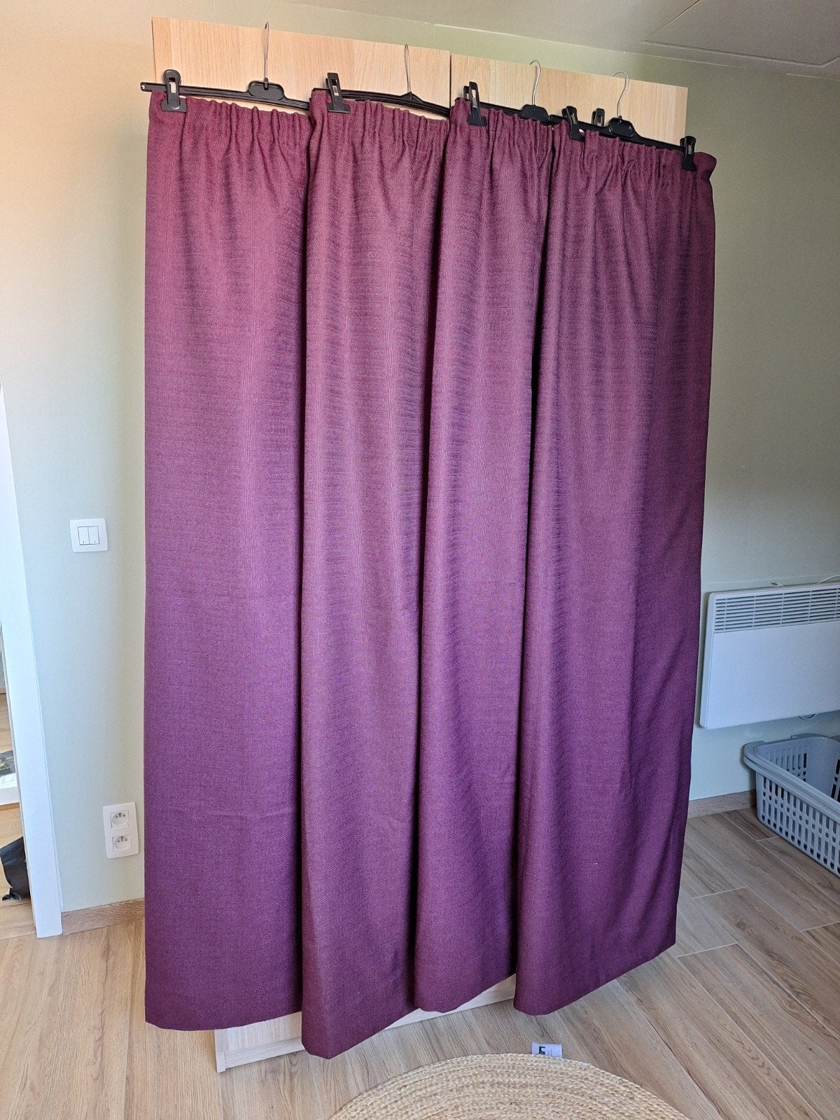 Gevoerde gordijnen voor 2 ramen l 170cm x b 200cm, Ophalen of Verzenden, Paars, Gordijn