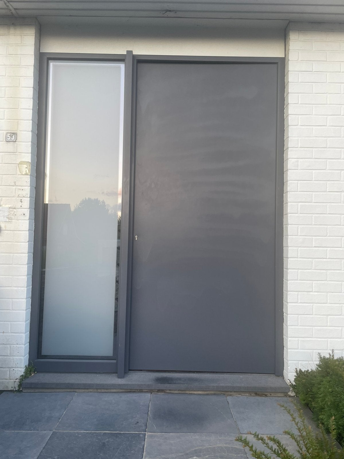 Voordeur aluminium grijs, Enlèvement, Comme neuf, Porte extérieure