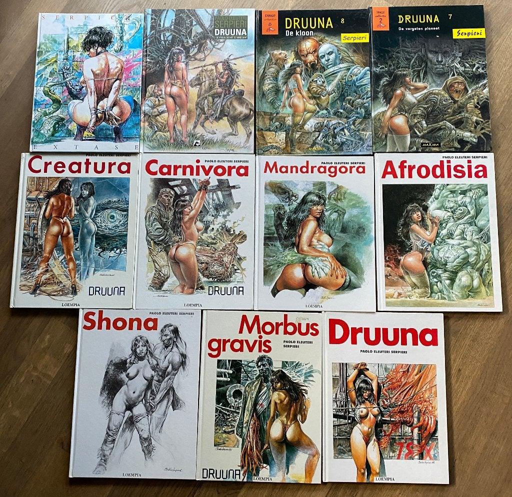 Serpieri/Druuna Strip collectie (11 albums hardcover), Boeken, Gelezen, Serpieri, Complete serie of reeks, Ophalen of Verzenden