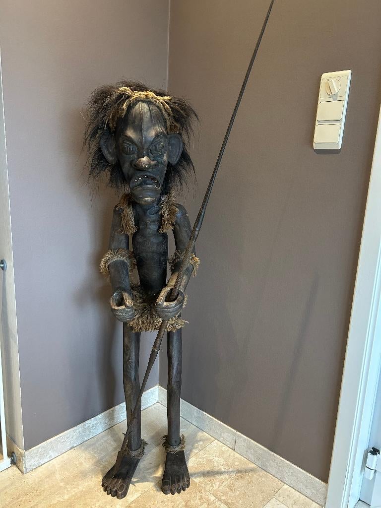 houten beeld Afrikaanse krijger, Ophalen, Overige onderwerpen, 50 - 100 cm, Beeld