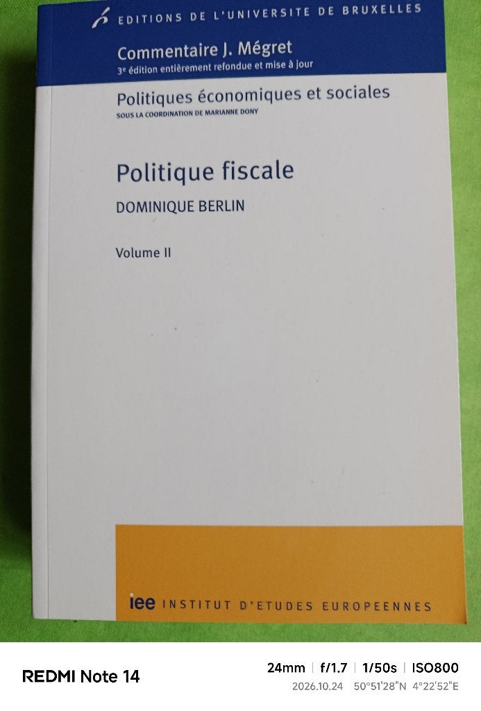 Politique fiscale, Volume II Dominique Berlin 9782800415260, Ophalen of Verzenden, Zo goed als nieuw, Hoger Onderwijs, Dominique Berlin