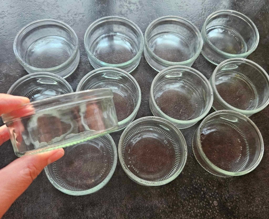 2 lots de ramequins en verre pot bocaux décoration, Huis en Inrichting, Ophalen of Verzenden, Gebruikt, Glas, Kom(men)