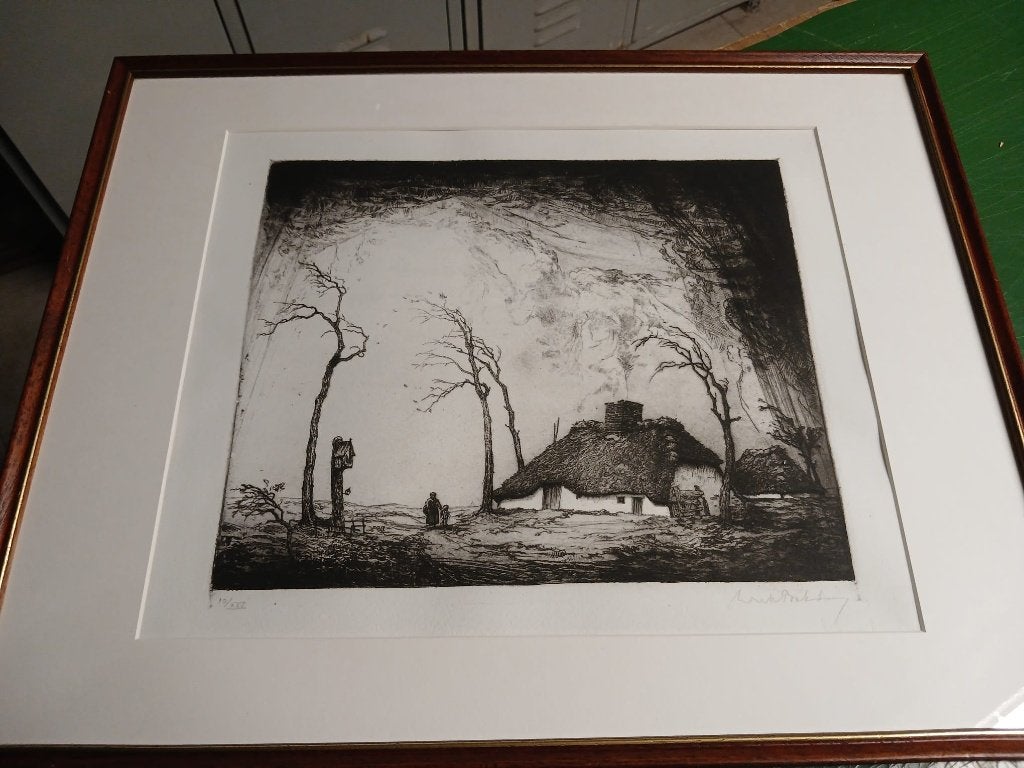 ets Gesigneerd Dirk Baksteen , Stormkempen ( nr 84 boek), Antiek en Kunst, Ophalen of Verzenden, Ets, Genummerd