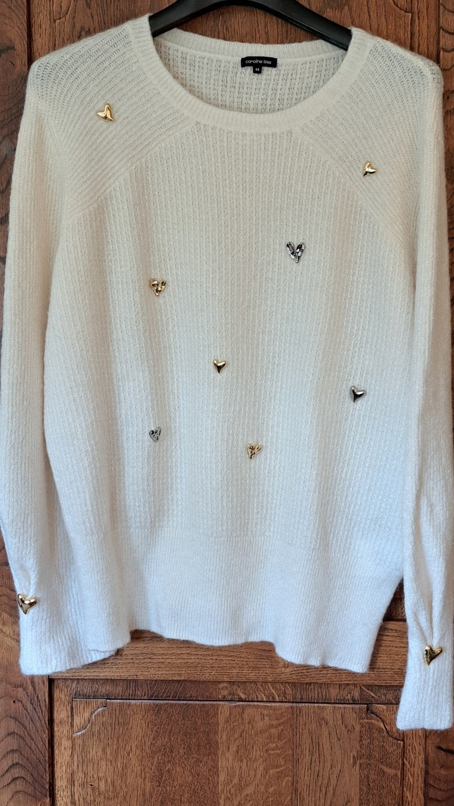 Caroline Biss luxe trui met hartjes Wol/Alpaca 44 Nieuwstaat, Overige kleuren, Maat 42/44 (L), Ophalen of Verzenden, Zo goed als nieuw