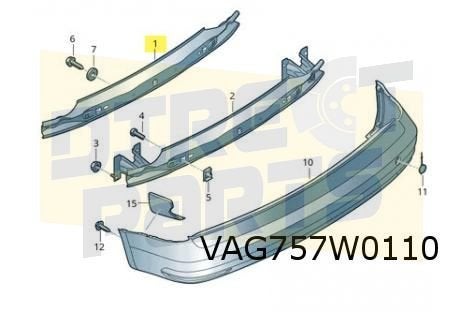 Volkswagen Caddy (7/15-12/20) Achterbumperversterking (bij t, Auto-onderdelen, -, -, Nieuw, Achter