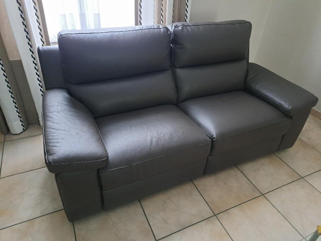 Salon en cuir NEUF haut de gamme couleur marron, 125 cm ou plus, Enlèvement, Cuir, Neuf
