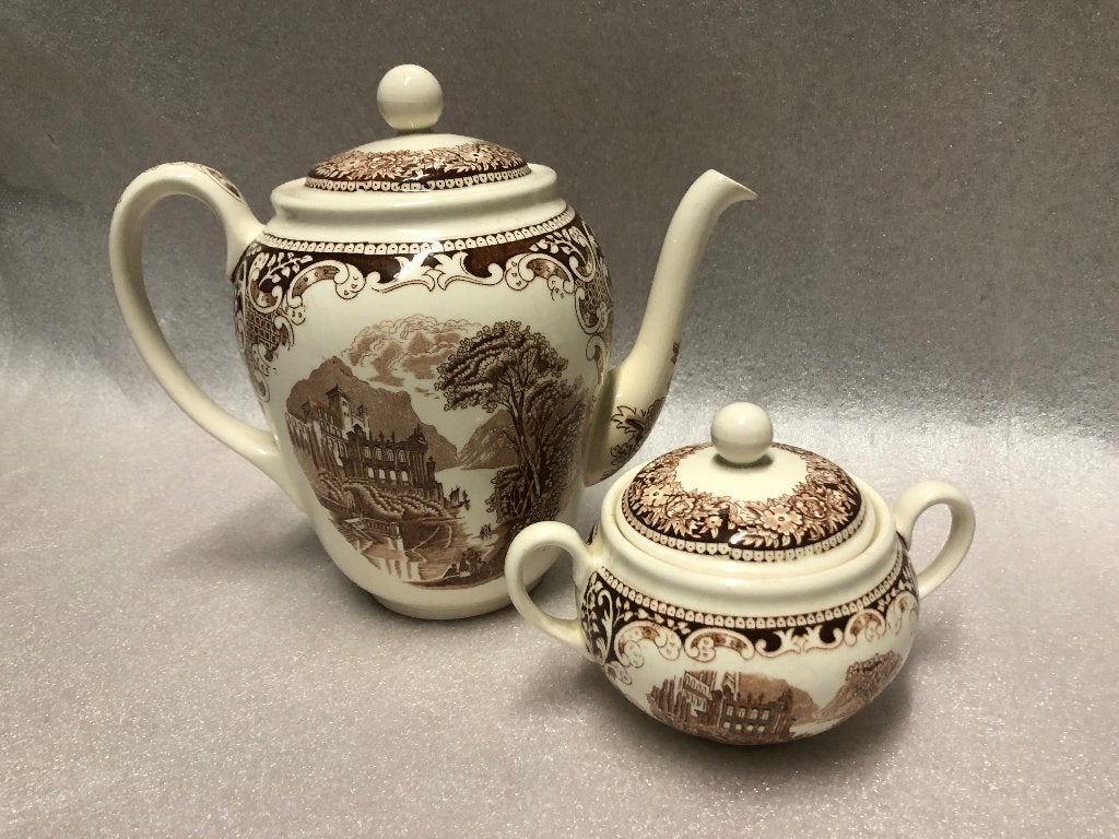 koffiepot + suikerpot Castillo bruin, Ophalen of Verzenden