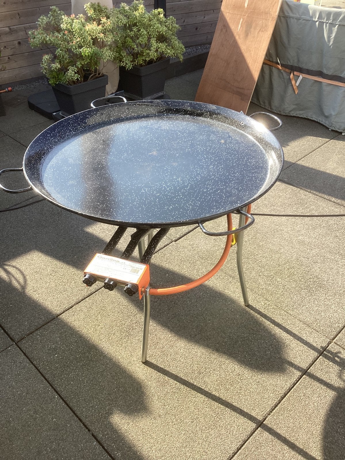 Paella pan 90cm met brander, Ophalen, Gebruikt