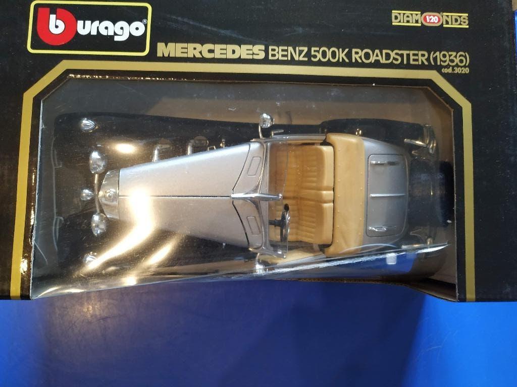 mercedes benz 500k roadster 1936 burago schaal 1/20 cod3020, Enlèvement ou Envoi