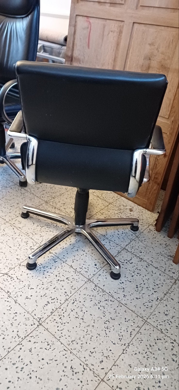 Chaise de bureau en cuir sans roulettes, Enlèvement, Chaise de bureau