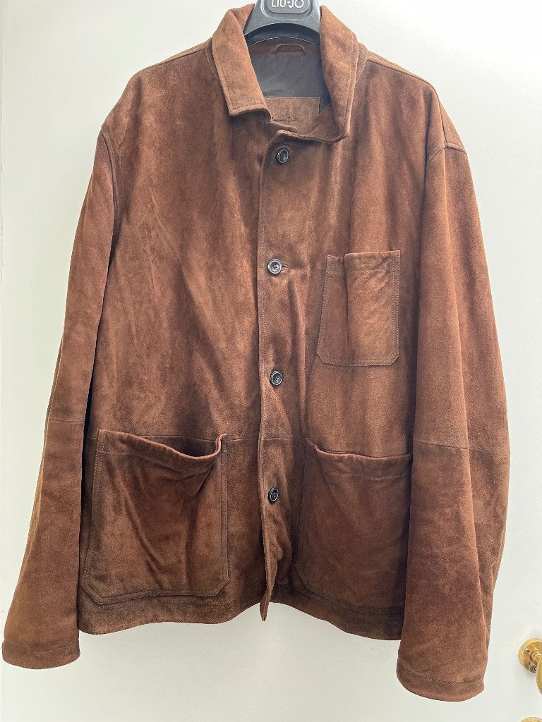 Bruine daim suède herenvest Massimo Dutti  xxl, Bruin, Maat 56/58 (XL), Ophalen of Verzenden, Zo goed als nieuw