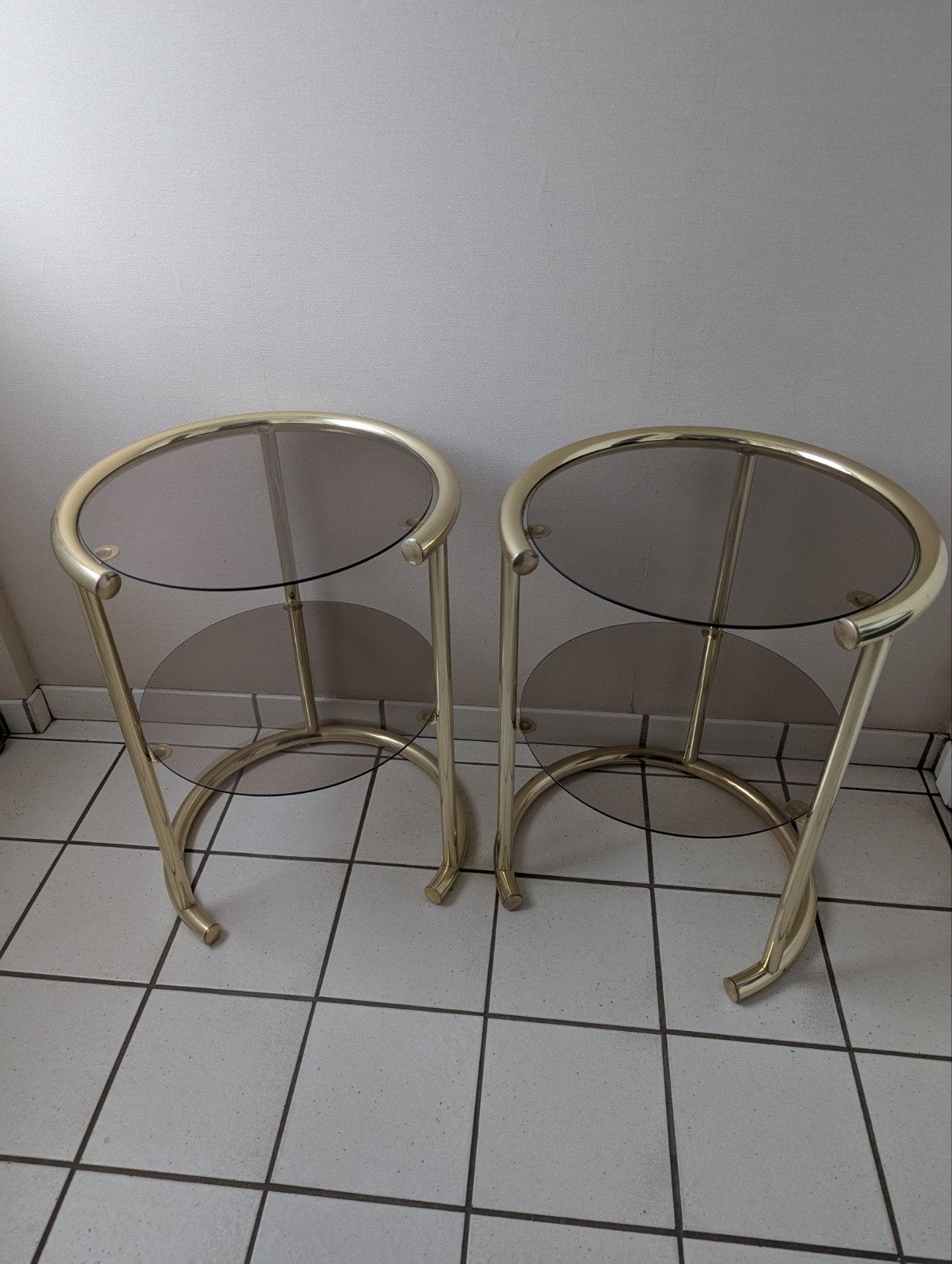 Bijzettafeltjes, Ophalen, Minder dan 55 cm, Gebruikt, Metaal of Aluminium