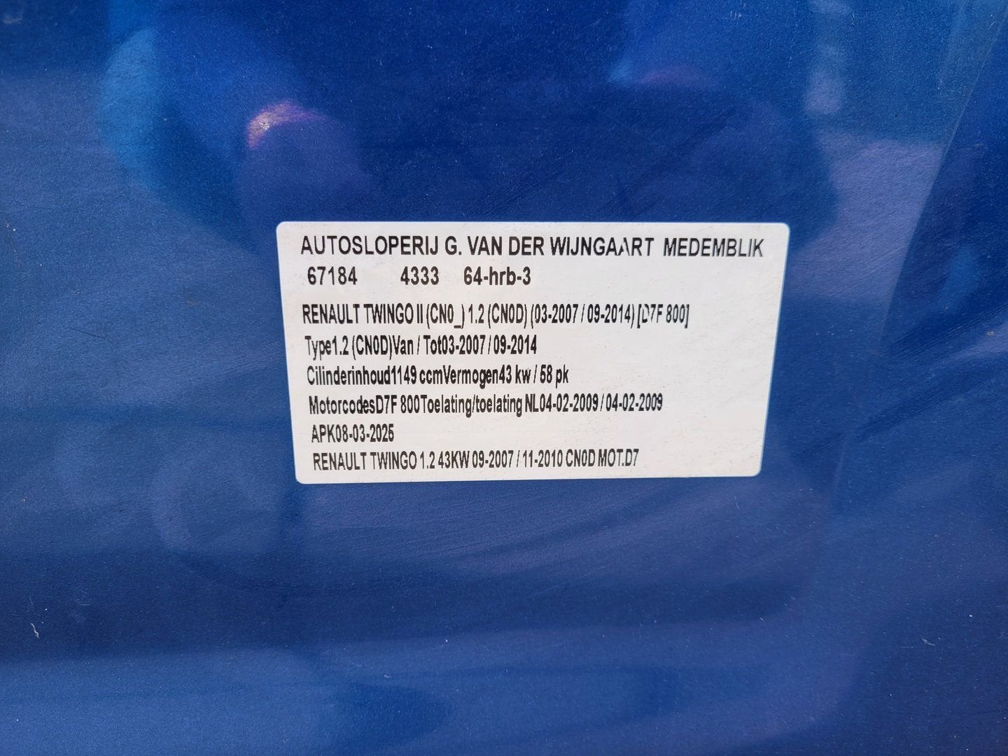 renault twingo 1.2 beplating motorisch delen, Renault, -, Utilisé, -