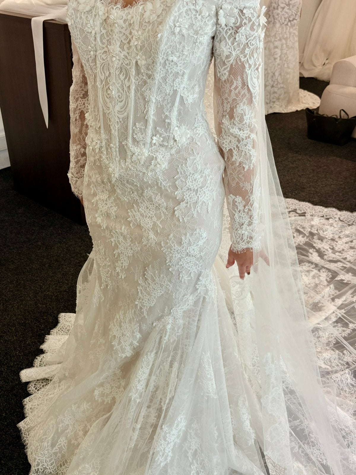 Robe de mariée corset en dentelle faite main, Envoi, Comme neuf