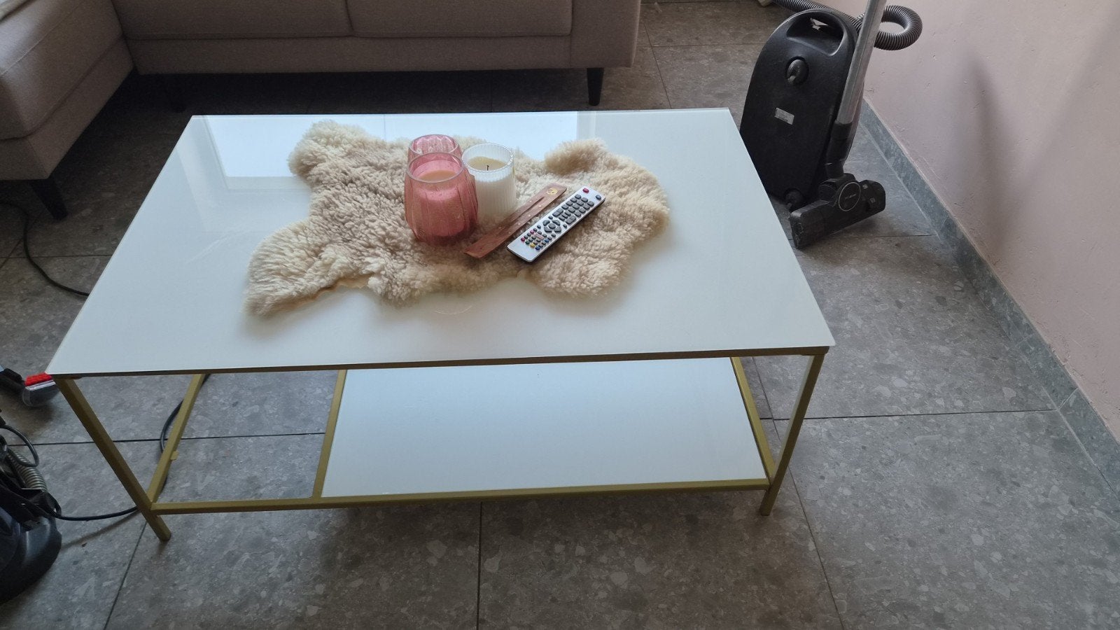 Salontafel in glas   aangekocht in jysk, Enlèvement, Verre