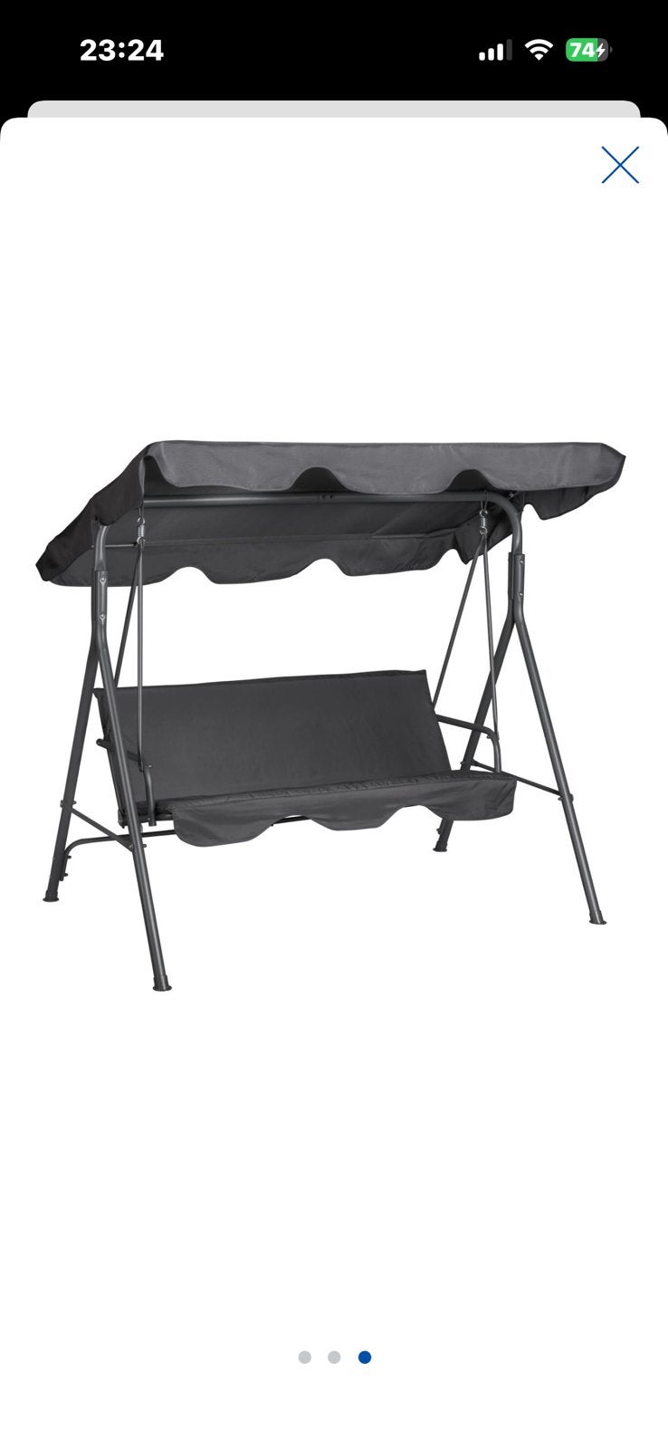 Canapé pivotant 2 places LIVARNO — Nouveau dans sa boîte, Jardin & Terrasse, Bancs de jardin, Neuf, Balançoire, Enlèvement
