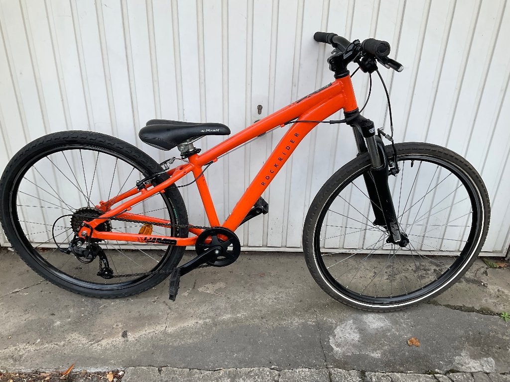 Mountainbike Rockrider 26 inch 9-12jaar, Velgrem, Zo goed als nieuw, Rockrider (Decathlon), Handrem