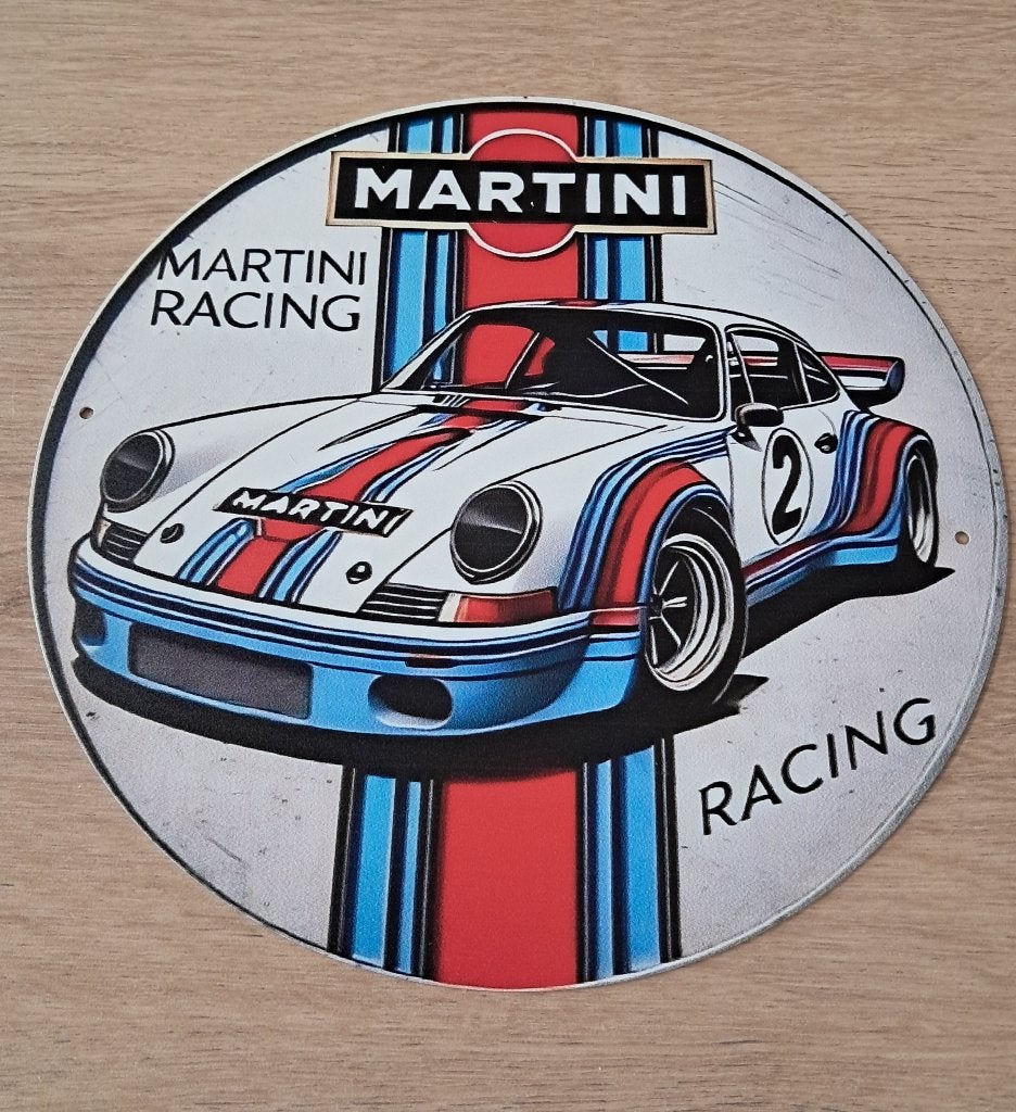 Martini / Porsche retro look reclame bord., Enlèvement ou Envoi, Neuf, Panneau publicitaire