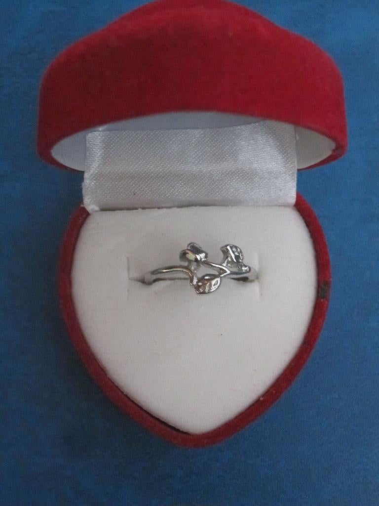 Bague - couleur argentée - pétales de fleurs (NOUVEAU), Bijoux, Sacs & Beauté, Bagues, Neuf, Enlèvement ou Envoi, Fer ou Acier