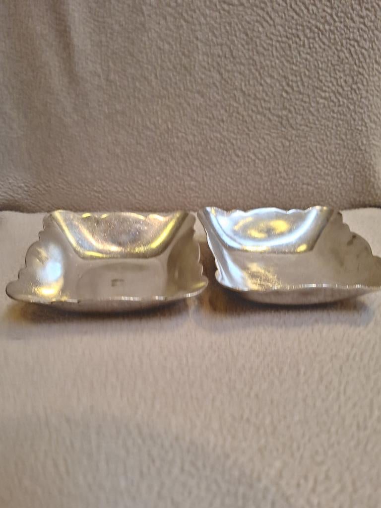 2 verzilverde serveerschalen Wiskemann, Antiek en Kunst, Antiek | Zilver en Goud, Ophalen of Verzenden