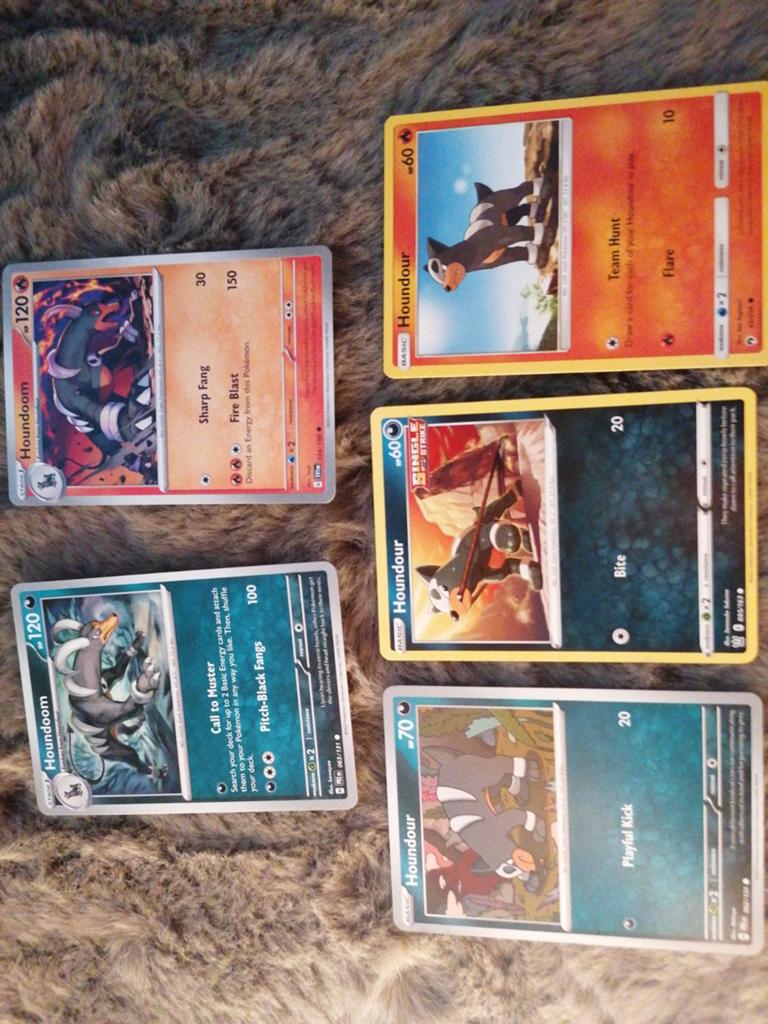 5 houndour Pokémon kaarten, Ophalen of Verzenden, Nieuw, Meerdere kaarten, Foil
