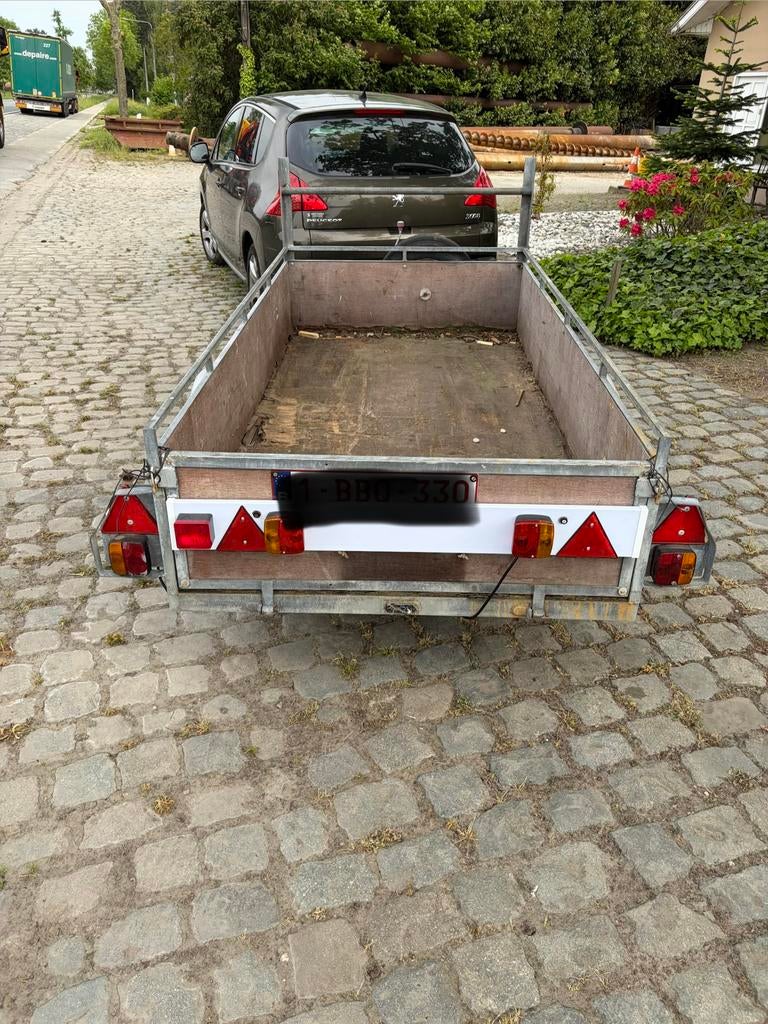 Aanhangwagen enkelas 250 x 120cm, Ophalen, Gebruikt