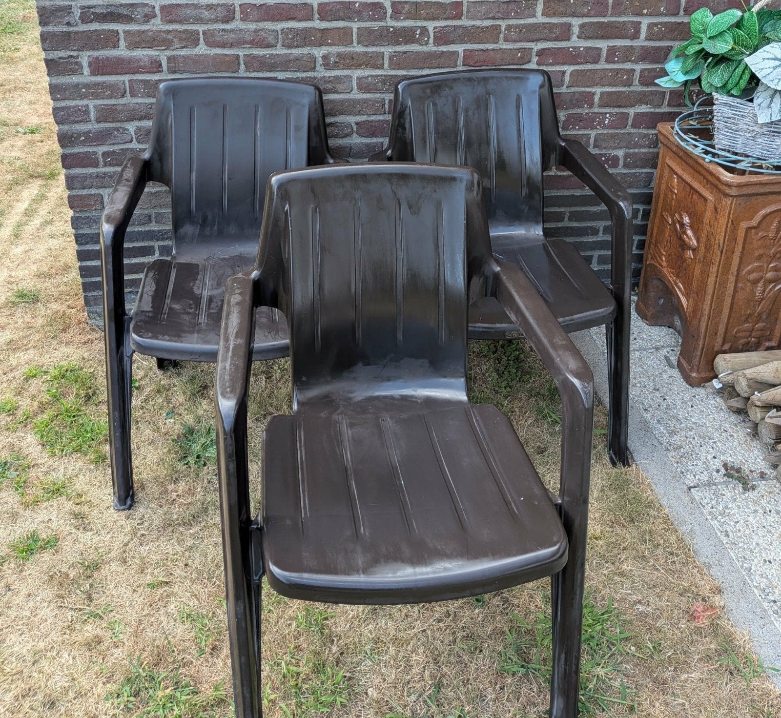 Chaises empilables, 6 pièces, correctement nettoyées contre, Jardin & Terrasse, Enlèvement