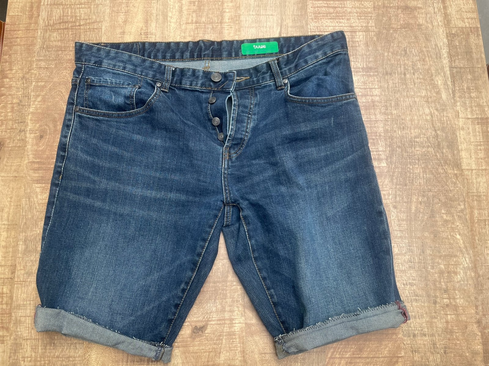 Herenshort jeans Jules 36, Kleding | Heren, Spijkerbroeken en Jeans, Ophalen, Zo goed als nieuw, Blauw, W36 - W38 (confectie 52/54)