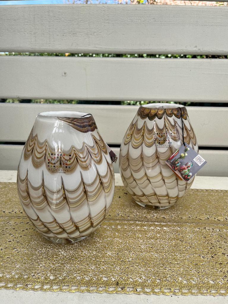 2 ovalen vazen van Fidrio, Ophalen, Nieuw, Overige kleuren, Glas