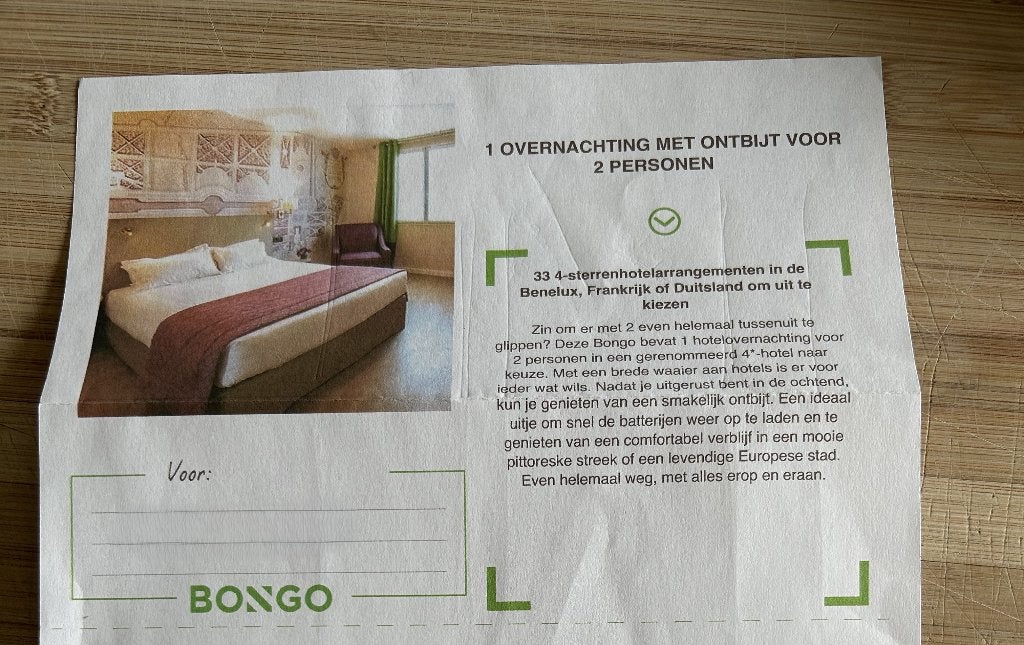 Bongo-bon - 2 dagen in een 4-sterrenhotel in West-Europa, Tickets & Billets, Chèques Hôtel & Bons pour Hôtel, Deux personnes, 1 nuitée