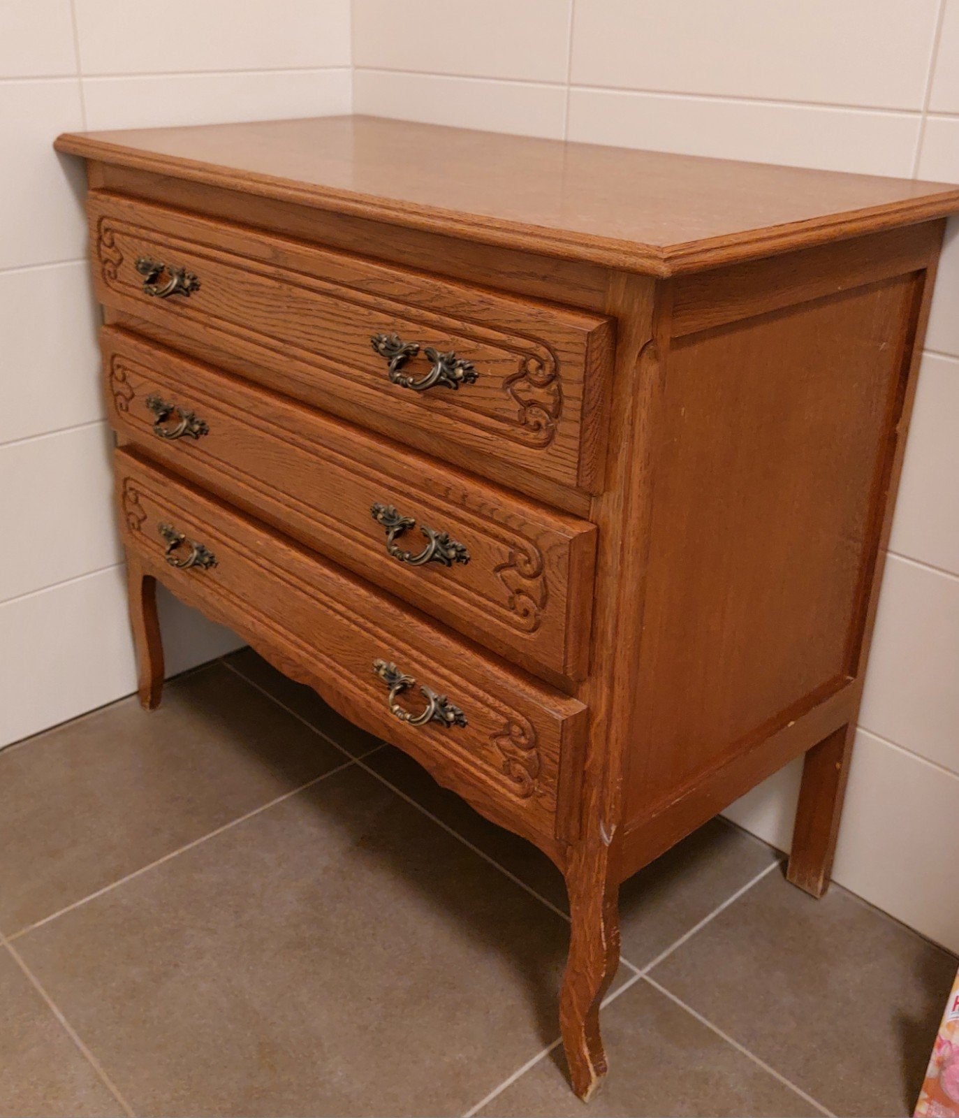 Commode in Louis xv stijl, Ophalen, Eikenhout, 50 tot 100 cm, 3 of 4 laden