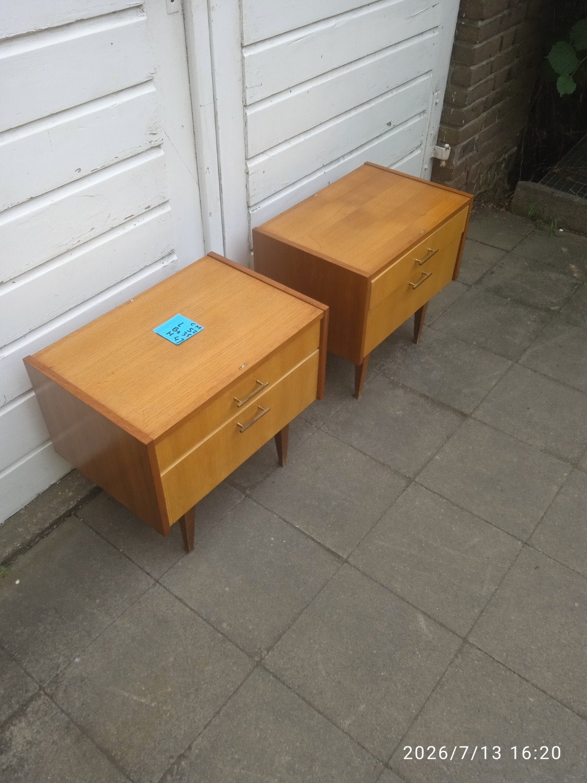 2 mooie nachtkastjes uit de jaren ’50., Ophalen, Zo goed als nieuw, Hout