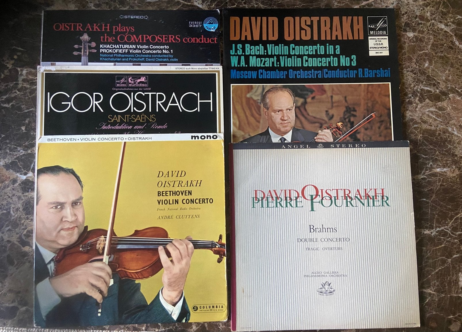 4 x Oistrakh, Cd's en Dvd's, Vinyl | Klassiek, Ophalen of Verzenden, Zo goed als nieuw, Bach