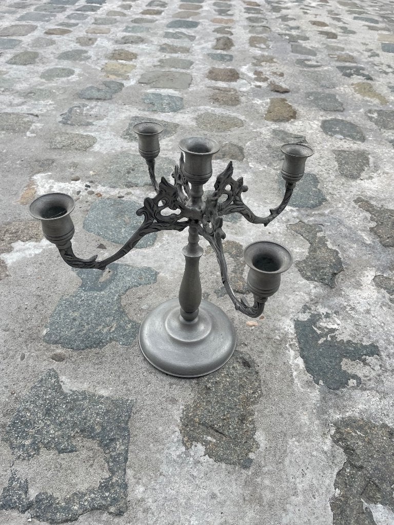 Tinnen kandelaar, Antiek en Kunst, Ophalen