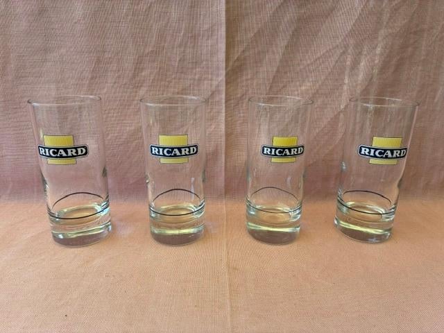 Ricard 4 verres de cocktail de type Straight, Enlèvement ou Envoi, Utilisé, Ustensile