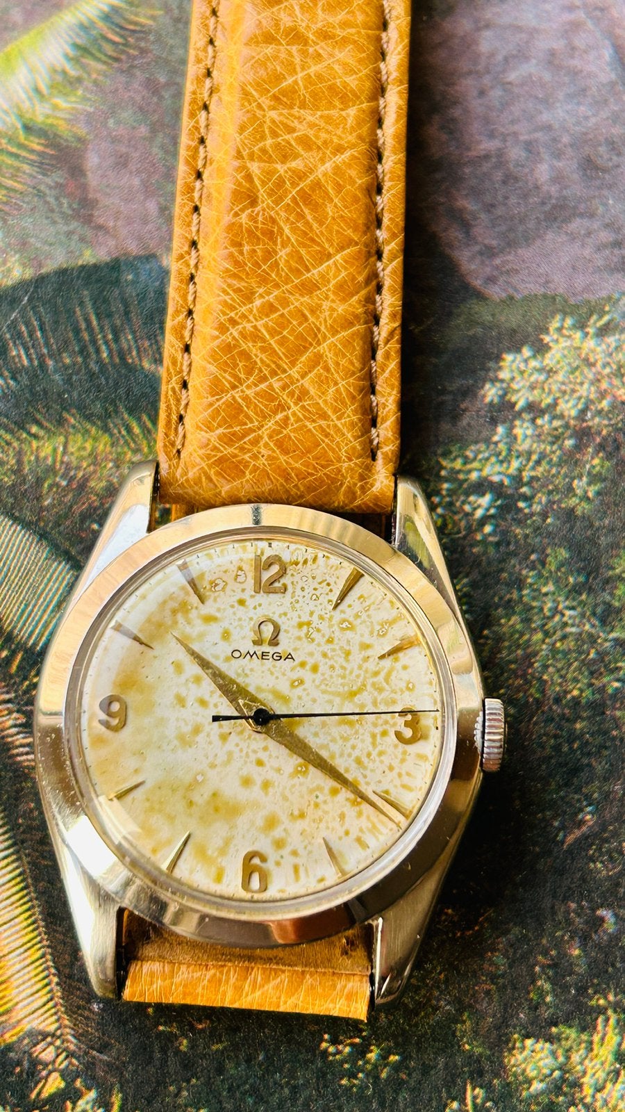 Vintage Omega (années 1950) — Cal. 420 — 34,5 mm — Révisé, Bijoux, Sacs & Beauté, Enlèvement ou Envoi, Omega