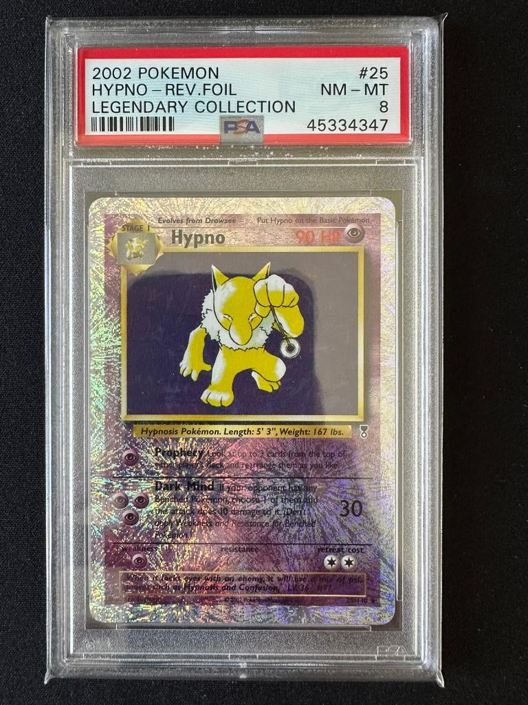 Hypno legendary collection reverse holo psa 8, Ophalen of Verzenden, Zo goed als nieuw, Losse kaart