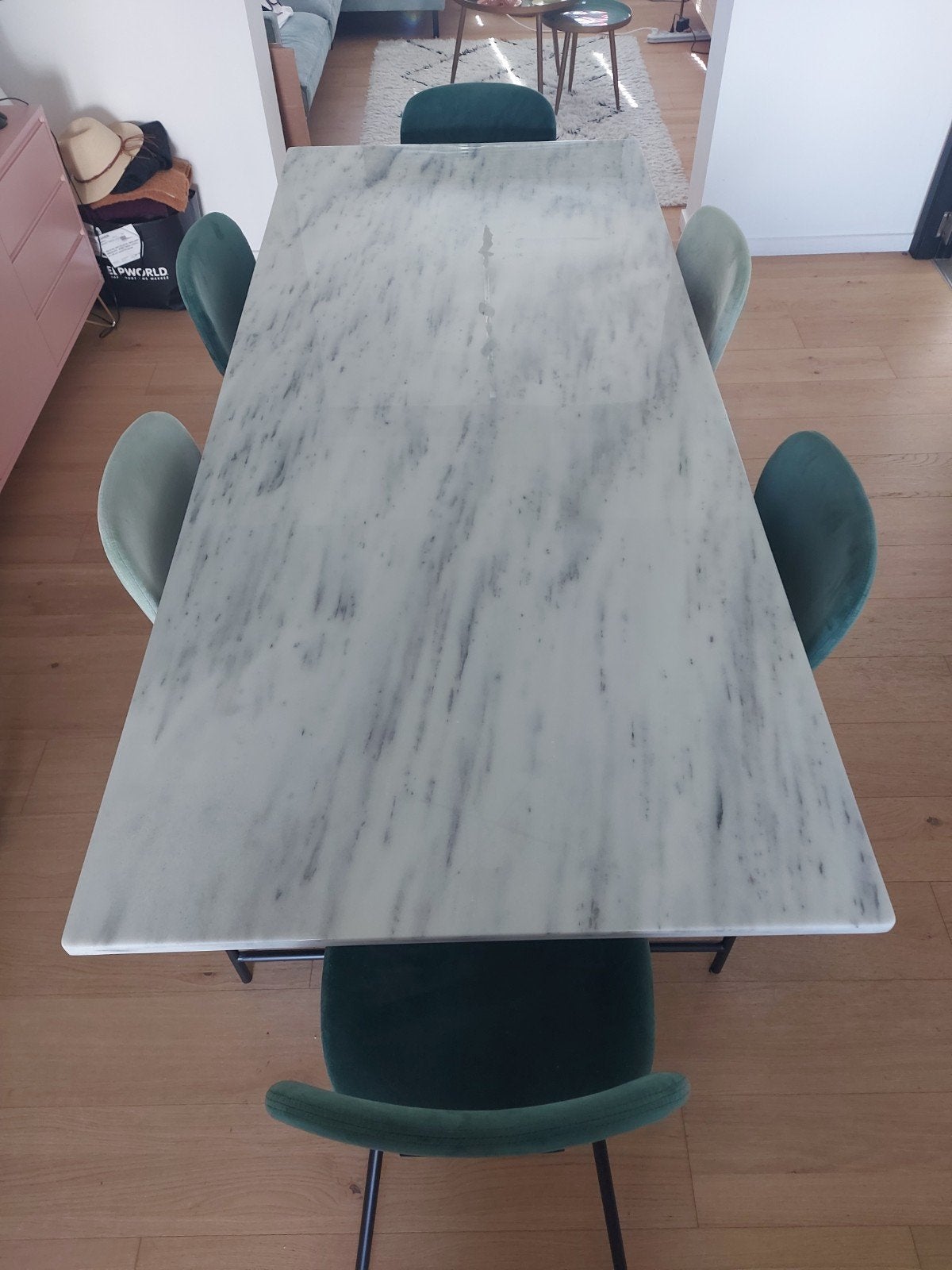 tafel en stoelen, Huis en Inrichting, Ophalen, Overige materialen, 200 cm of meer, 50 tot 100 cm