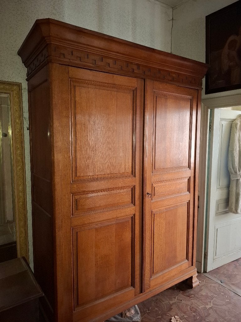 Grande garde-robe en chêne, Antiquités & Art, Antiquités | Meubles | Armoires, Enlèvement